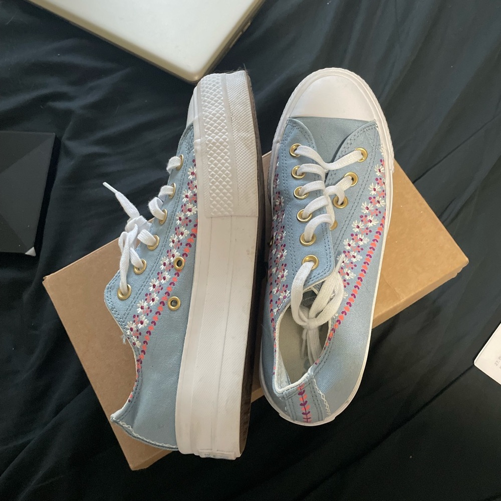 Converse Light Blue and Pink Women's Sneakers